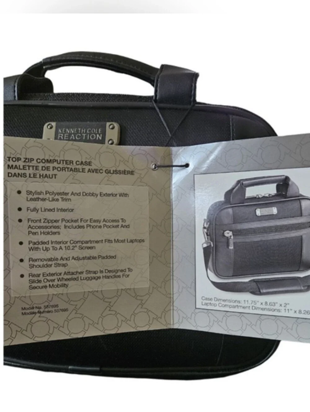 Kenneth Cole Reaction Black Laptop or Tablet Carry Bag